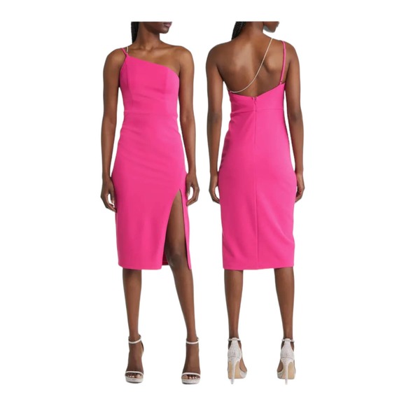 Lulu's Dresses Lulus Dress All About The Glitz One Shoulder Bodycon